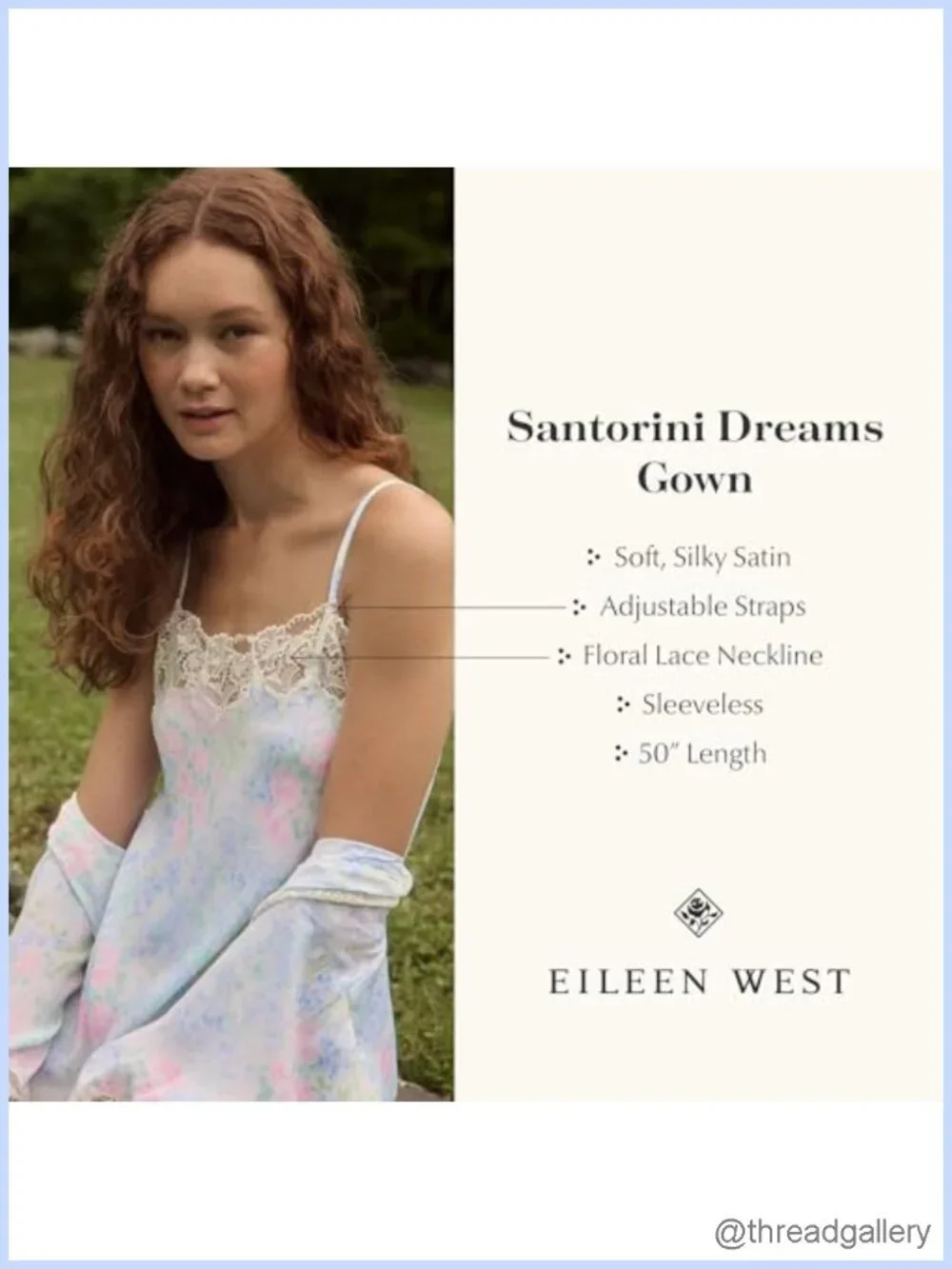 Eileen West Satin Lace Nightgown Sleeveless Adjustable Straps Bridal Sleepwear